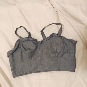 Grey Plaid Croptop